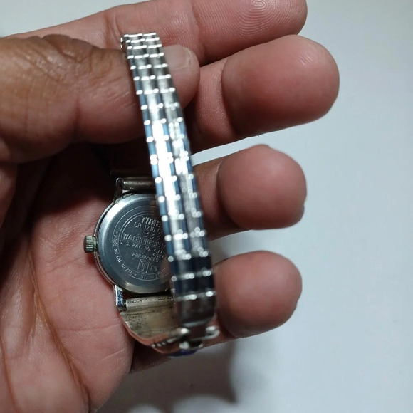 Timex indiglo Vintage Navajo R. Francisco Sterling Silver Stone Inlay Watch Band - Picture 6 of 8